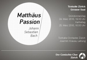Matthäus Passion Johann Sebastian Bach 2016 Konzert