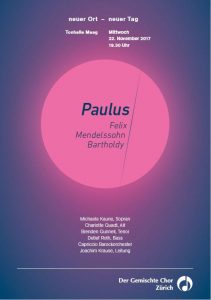 Konzertplakat Paulus, Herbst 2017