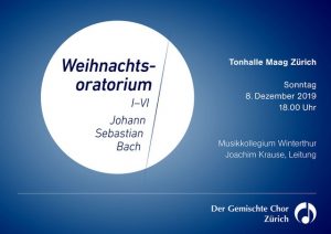 Weihnachtsoratorium, Bach, Konzert am 8.12.2019
