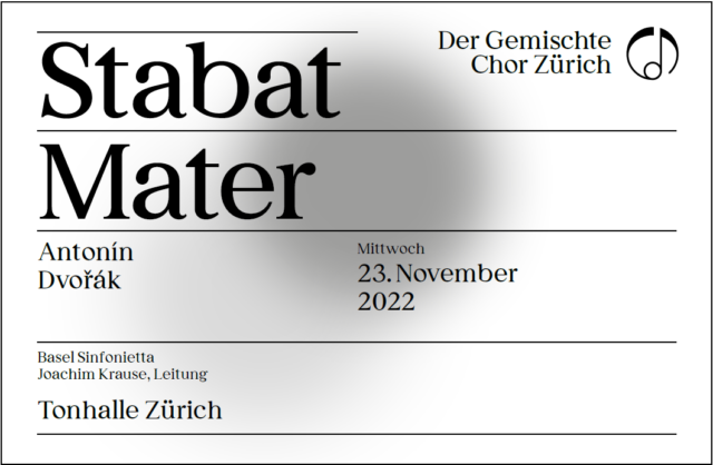 Konzertplakat Gemischter Chor Zürich, Stabat Mater, Antonin Dvorak